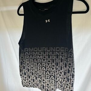 Under Armour Black and White Tank Top Women's Size Medium Loose Fit
